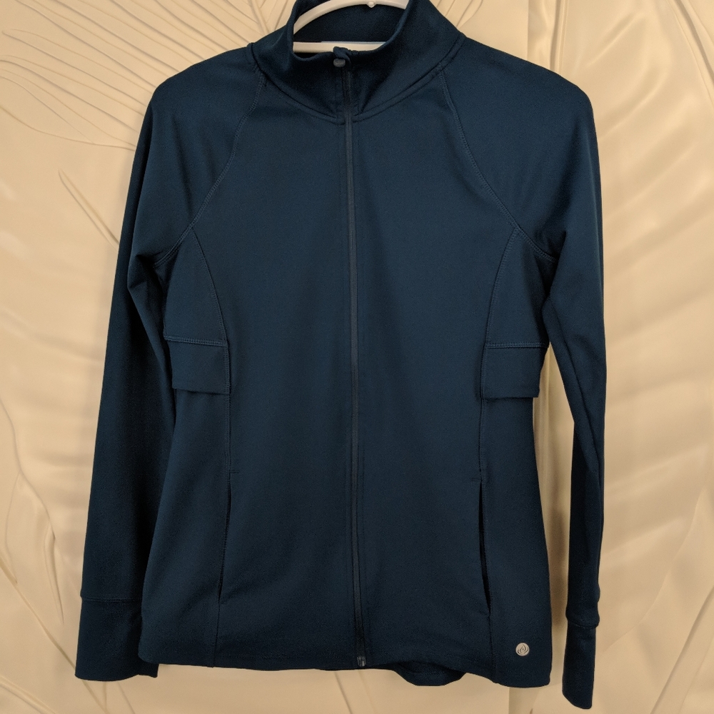 Apana yoga running jacket size small teal
